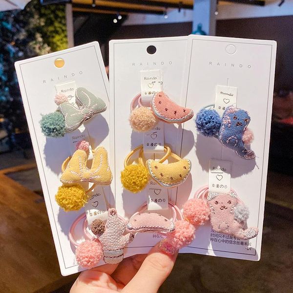 2 pcs/set children cute hairball bow watermenlon cactus elastic hair bands baby girls sweet rubber bands kids hair accessories, Slivery;white 
2 pcs/set children cute hairball bow watermenlon cactus elastic hair bands baby girls sweet rubber bands kids hair accessories, Slivery;white