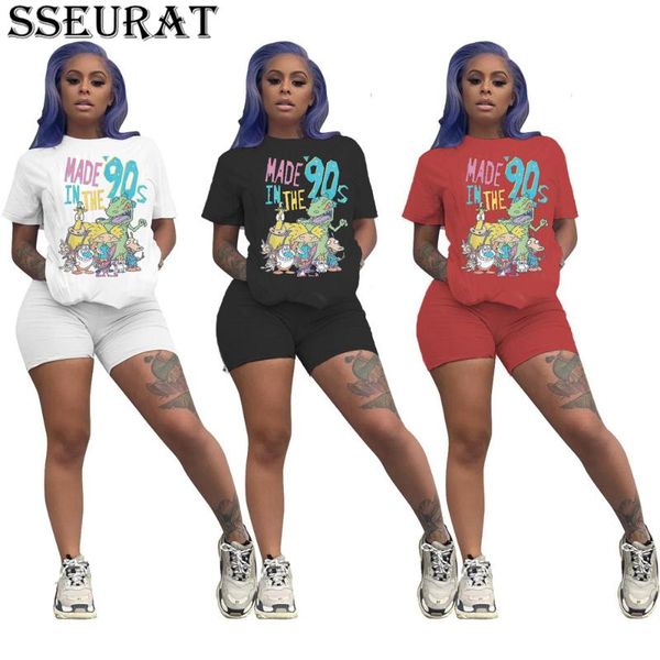 women's tracksuits sseurat women suit cartoon print crewneck and shorts 2 pieces set summer short sleeve sportswear, Gray
women's tracksuits sseurat women suit cartoon print crewneck and shorts 2 pieces set summer short sleeve sportswear, Gray
