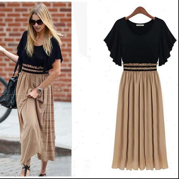 womens summer dress knitted patchwork chiffon plus size clothing short sleeve slim waist one piece dress s 4xl p11003, Black;gray
womens summer dress knitted patchwork chiffon plus size clothing short sleeve slim waist one piece dress s 4xl p11003, Black;gray