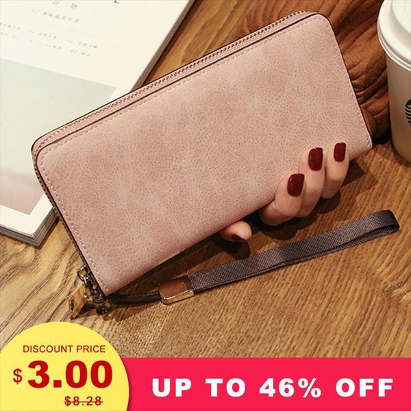female wallet woman long pu leather purse famous brand designer women quality wristband, Red;black
female wallet woman long pu leather purse famous brand designer women quality wristband, Red;black