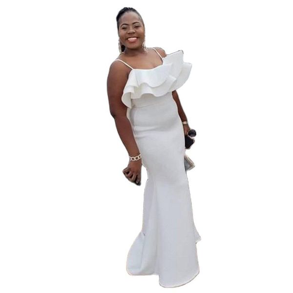 aso ebi white long mermaid prom dresses with tiered spaghetti straps bridesmaid dress zipper back formal party evening, Black
aso ebi white long mermaid prom dresses with tiered spaghetti straps bridesmaid dress zipper back formal party evening, Black
