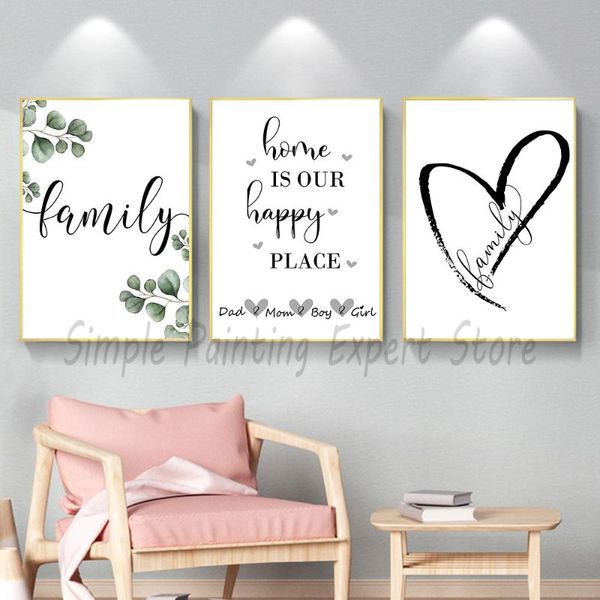 wall art happy family quote canvas painting art custom name nordic posters for home room decor black white heart image
wall art happy family quote canvas painting art custom name nordic posters for home room decor black white heart image