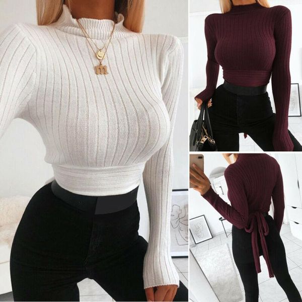 women's blouses & shirts women turtleneck knit slim fit solid crop office ladies skinny plain ribbed fashion female lace-up, White
women's blouses & shirts women turtleneck knit slim fit solid crop office ladies skinny plain ribbed fashion female lace-up, White