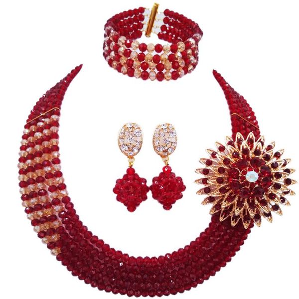 earrings & necklace fashion wine and champagne gold ab african beads jewelry set crystal bead wedding party sets for women 5jz01, Silver
earrings & necklace fashion wine and champagne gold ab african beads jewelry set crystal bead wedding party sets for women 5jz01, Silver