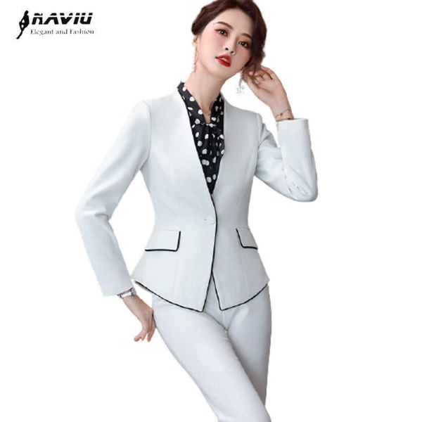 high-end professional temperament women fashion pants suits autumn formal long sleeve blazer sets office ladies work wear 210604, White;black
high-end professional temperament women fashion pants suits autumn formal long sleeve blazer sets office ladies work wear 210604, White;black
