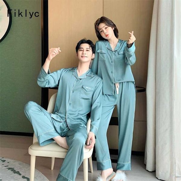 fiklyc arrival autumn women men plus size couples pajamas sets ice silk cardigan printed lovers luxury nightwear home suits 211215, Black;red
fiklyc arrival autumn women men plus size couples pajamas sets ice silk cardigan printed lovers luxury nightwear home suits 211215, Black;red