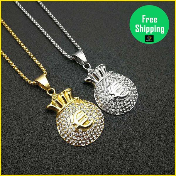pendant necklaces rfjewel 2021 hip hop arrival stainless steel gold plated euro purse with diamonds for men's jewelry, Silver
pendant necklaces rfjewel 2021 hip hop arrival stainless steel gold plated euro purse with diamonds for men's jewelry, Silver