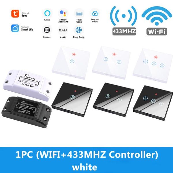 smart home control tuya app wifi touch switch light rf 433mhz wall panel diy relay module timer alexa socket lamp 110-220v switches
smart home control tuya app wifi touch switch light rf 433mhz wall panel diy relay module timer alexa socket lamp 110-220v switches