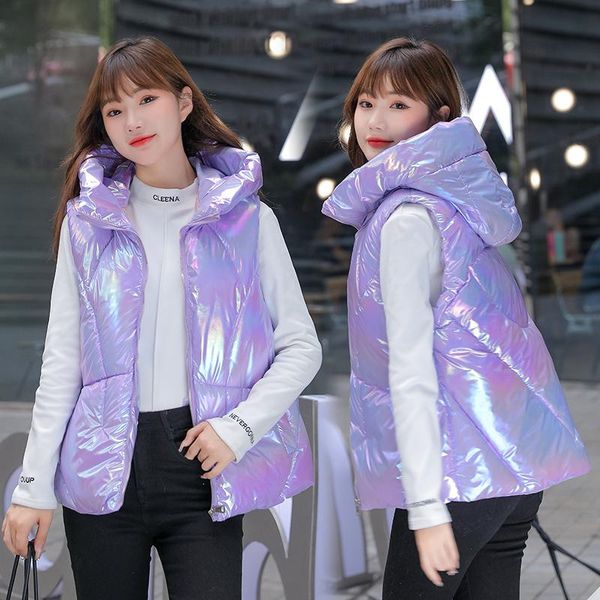 women's vests winter women waistcoat vest casual sleeveless candy colors shiny fabric hooded thick warm padded coat for girls student, Black;white
women's vests winter women waistcoat vest casual sleeveless candy colors shiny fabric hooded thick warm padded coat for girls student, Black;white