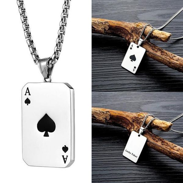 pendant necklaces stainless steel necklace playing card red hearts spades a men clavicle poker charm chain punk jewelry, Silver
pendant necklaces stainless steel necklace playing card red hearts spades a men clavicle poker charm chain punk jewelry, Silver