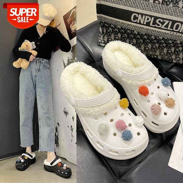 hole shoes women's winter plus velvet baotou wear thick-soled beach detachable woolen cotton slippers women #rm2n, Black
hole shoes women's winter plus velvet baotou wear thick-soled beach detachable woolen cotton slippers women #rm2n, Black