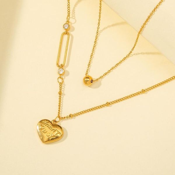 pendant necklaces stainless steel heart necklace for women thank you chain choker letter collar waterproof jewelry double layered, Silver
pendant necklaces stainless steel heart necklace for women thank you chain choker letter collar waterproof jewelry double layered, Silver