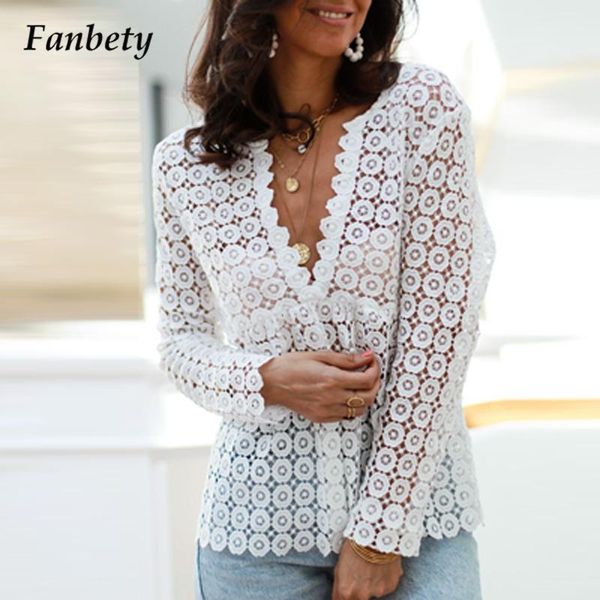 women's blouses & shirts women v neck see through slim fashion embroidery chic hollow out lace autumn streetwear harajuku blusas, White
women's blouses & shirts women v neck see through slim fashion embroidery chic hollow out lace autumn streetwear harajuku blusas, White