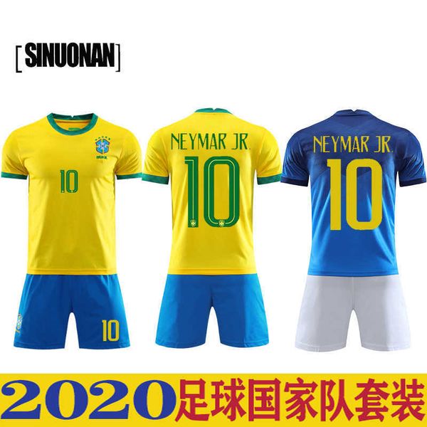 brazil jersey 2020 cup sports suit no.10 neymar football shirt for adults and children, Black;white