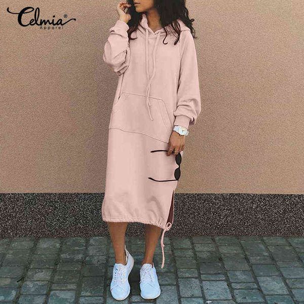 celmia women hoodie dress 2021 winter long sleeve fleece warm stylish sweatshirt dresses solid drawstring hem hooded vestidos y220214, Black;gray
celmia women hoodie dress 2021 winter long sleeve fleece warm stylish sweatshirt dresses solid drawstring hem hooded vestidos y220214, Black;gray