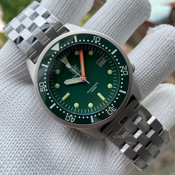 wristwatches steeldive watch men water ghost mechanical stainless steel sandblast case 200m waterproof nh35 automatic dive, Slivery;brown
wristwatches steeldive watch men water ghost mechanical stainless steel sandblast case 200m waterproof nh35 automatic dive, Slivery;brown