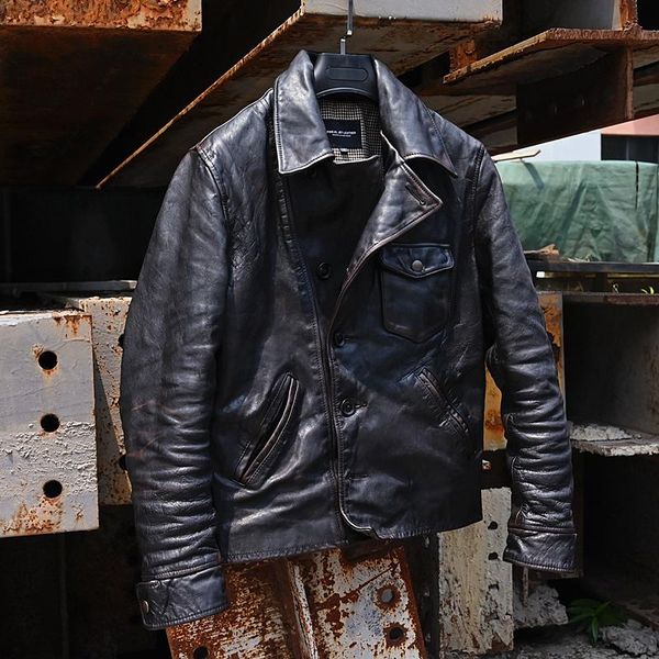 men's leather & faux vintage genuine jacket horsehide mens clothing spring autumn coats men short 2021 chaqueta hombre pph1530, Black
men's leather & faux vintage genuine jacket horsehide mens clothing spring autumn coats men short 2021 chaqueta hombre pph1530, Black