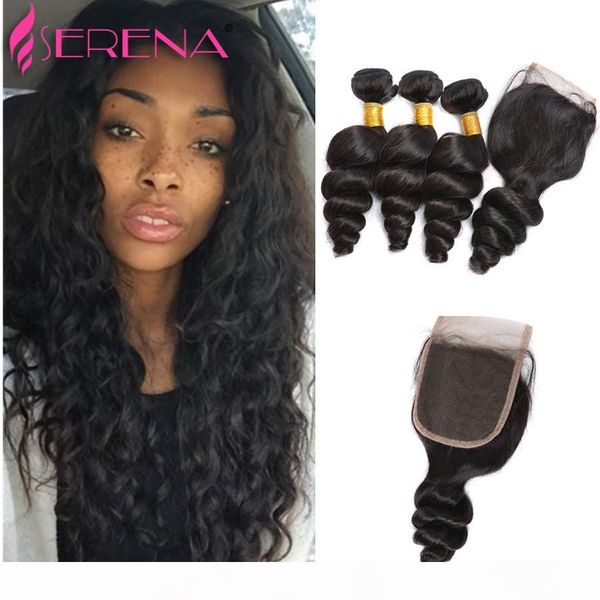 7a hair weaves with closure brazilian human hair extensions human hair weft with lace closure black loose wave 3 bundles, Black;brown
7a hair weaves with closure brazilian human hair extensions human hair weft with lace closure black loose wave 3 bundles, Black;brown