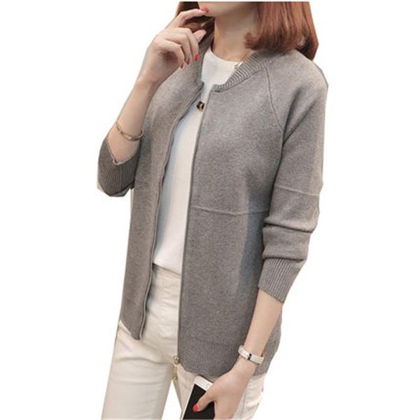 women's sweaters 2021 autumn sweater women korean loose zipper knitted cardigan long sleeve female cardigans jumper basic coats pz1052, White;black
women's sweaters 2021 autumn sweater women korean loose zipper knitted cardigan long sleeve female cardigans jumper basic coats pz1052, White;black
