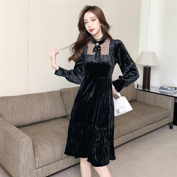 casual dresses coigarsam women dress 2022 patchwork lace bow black robe vestidos, Black;gray
casual dresses coigarsam women dress 2022 patchwork lace bow black robe vestidos, Black;gray