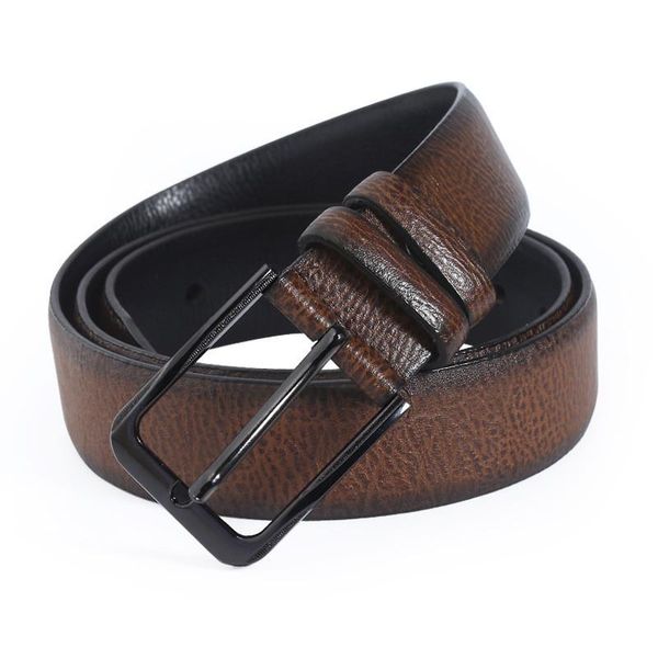 belts genuine leather men cowskin fashion strap jeans waistband for male cowboy waist loop drop, Black;brown