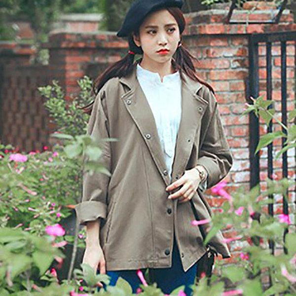 women's jackets ropalia autumn long sleeves solid women loose single-breasted coat jacket harajuku fashion windbreaker split coats, Black;brown
women's jackets ropalia autumn long sleeves solid women loose single-breasted coat jacket harajuku fashion windbreaker split coats, Black;brown