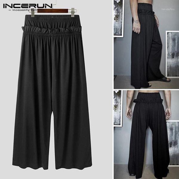 men's pants hombre elasitic streetwear incerun fashion man wide leg loose solid trousers men high waist baggy pantalones s-5xl 71, Black
men's pants hombre elasitic streetwear incerun fashion man wide leg loose solid trousers men high waist baggy pantalones s-5xl 71, Black