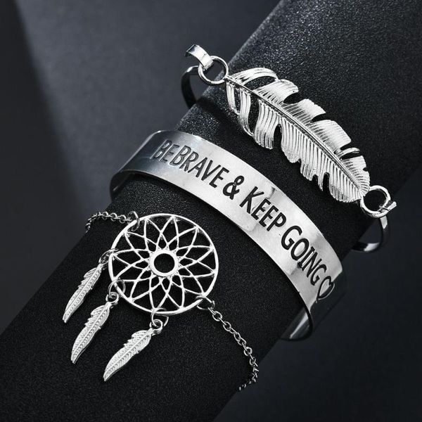 charm bracelets terreau kathy punk vintage sliver color letters be brave wide open cuff bangles big leaf dream catcher, Golden;silver
charm bracelets terreau kathy punk vintage sliver color letters be brave wide open cuff bangles big leaf dream catcher, Golden;silver