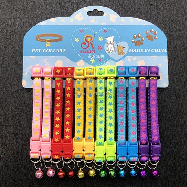 dog collars & leashes 36pcs/lot arrival star print adjustable nylon pet small puppy cat collar tinkle bell footprint
dog collars & leashes 36pcs/lot arrival star print adjustable nylon pet small puppy cat collar tinkle bell footprint
