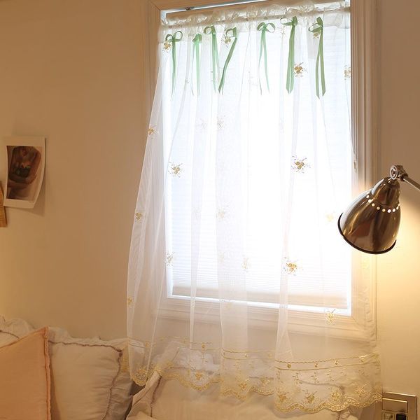 curtain & drapes nordic style white flower embroidery lace short kitchen cabinet half tulle for doors windows bowknot decoration
curtain & drapes nordic style white flower embroidery lace short kitchen cabinet half tulle for doors windows bowknot decoration