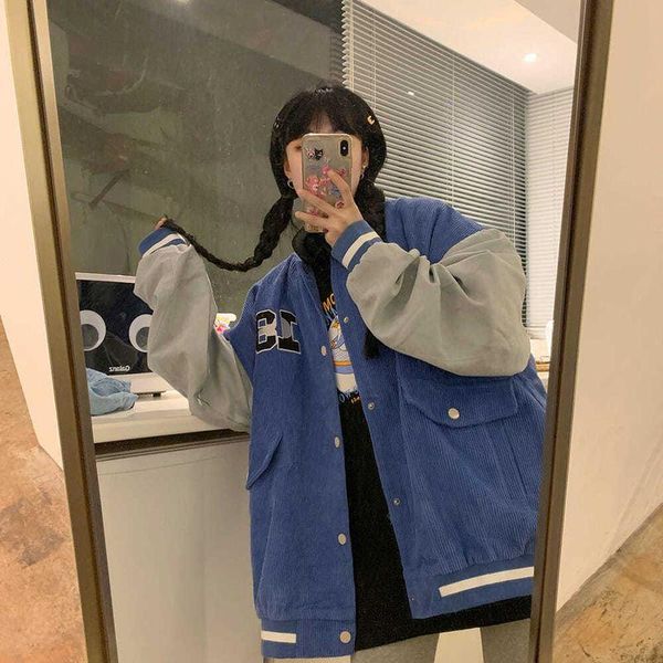 women's jackets hip hop baseball uniform women 2021 spring harajuku korean preppy loose contrast color stitching casual bf jacket top, Black;brown
women's jackets hip hop baseball uniform women 2021 spring harajuku korean preppy loose contrast color stitching casual bf jacket top, Black;brown