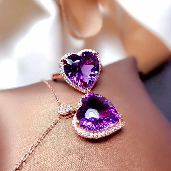 pendant necklaces temperament oval amethyst for women korean style exquisite fashion heart-shaped open rings set, Silver
pendant necklaces temperament oval amethyst for women korean style exquisite fashion heart-shaped open rings set, Silver