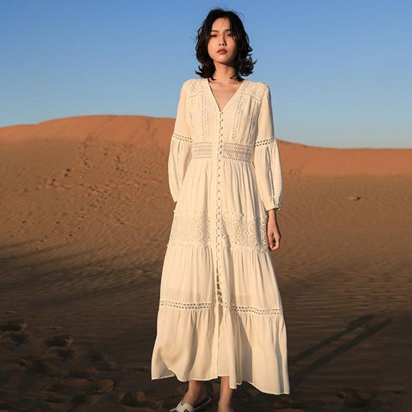 casual dresses 2021 fashion women long sleeve v-neck stylish floral hollow out white fairy elegant dress single breasted buttons beach vesti, Black;gray
casual dresses 2021 fashion women long sleeve v-neck stylish floral hollow out white fairy elegant dress single breasted buttons beach vesti, Black;gray