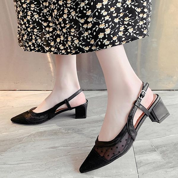 dress shoes rimocy 2021 polka dot square heels pumps women breathable mesh pointed toe slingbacks woman shallow single lady, Black
dress shoes rimocy 2021 polka dot square heels pumps women breathable mesh pointed toe slingbacks woman shallow single lady, Black