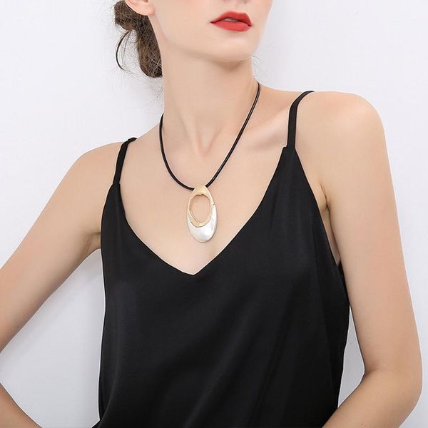 chokers amorcome black choker necklace adjustable geometric matte gold silver color oval pendant leather necklaces gift fashion jewelry, Golden;silver
chokers amorcome black choker necklace adjustable geometric matte gold silver color oval pendant leather necklaces gift fashion jewelry, Golden;silver