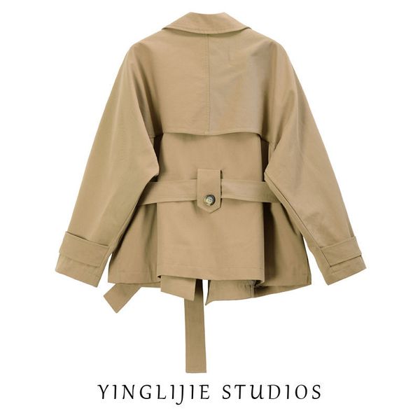 new womens windbreaker high-end shorty womens trench coat college style spring and autumn short waist british style women coat, Tan;black
new womens windbreaker high-end shorty womens trench coat college style spring and autumn short waist british style women coat, Tan;black