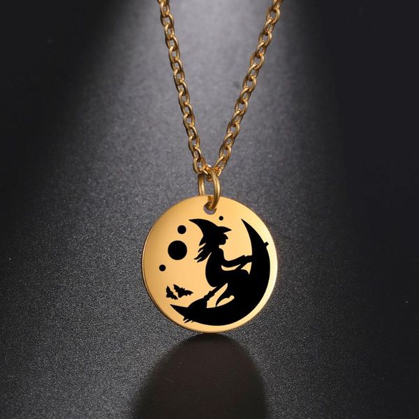 My Shape Stainless Steel Round Pendant Necklace Vintage Witch Moon Women Necklace Choker Chain Jewelry collier collares 2021, Silver
My Shape Stainless Steel Round Pendant Necklace Vintage Witch Moon Women Necklace Choker Chain Jewelry collier collares 2021, Silver