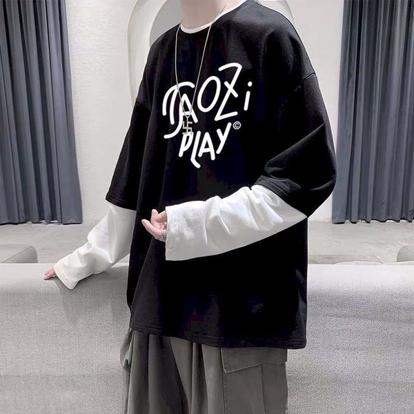 false two pieces tshrit couple of long sleeves male spring loose hip-hop harajuku oversized t vintage shirt streetwear 6zyh, White
false two pieces tshrit couple of long sleeves male spring loose hip-hop harajuku oversized t vintage shirt streetwear 6zyh, White