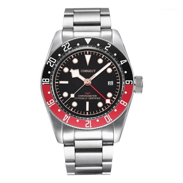 men gmt watch 316l steel belt sapphire sterile black and red bezel mechanical automatic military sport calendar clock wristwatches, Slivery;brown
men gmt watch 316l steel belt sapphire sterile black and red bezel mechanical automatic military sport calendar clock wristwatches, Slivery;brown