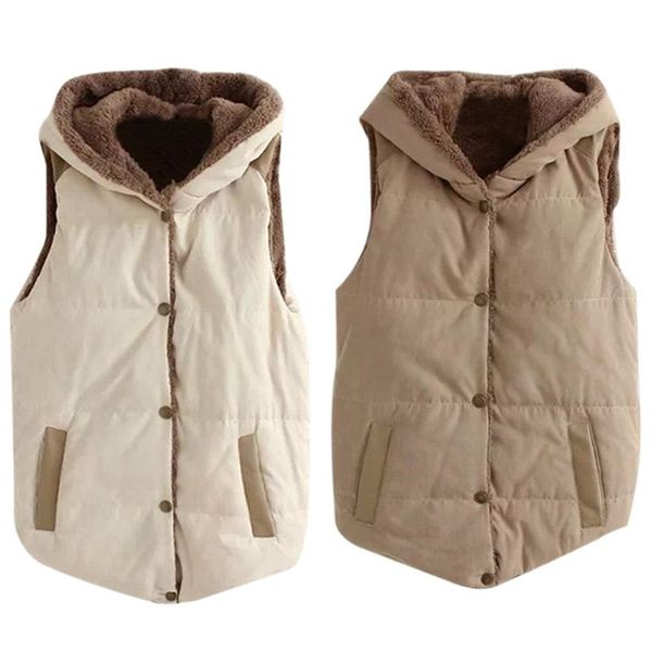 women's vests 2pcs coral fleece hooded vest jacket sleeveless with buttons waistcoat autumn winter coat, khaki xl & creamy-white xxl, Black;white
women's vests 2pcs coral fleece hooded vest jacket sleeveless with buttons waistcoat autumn winter coat, khaki xl & creamy-white xxl, Black;white