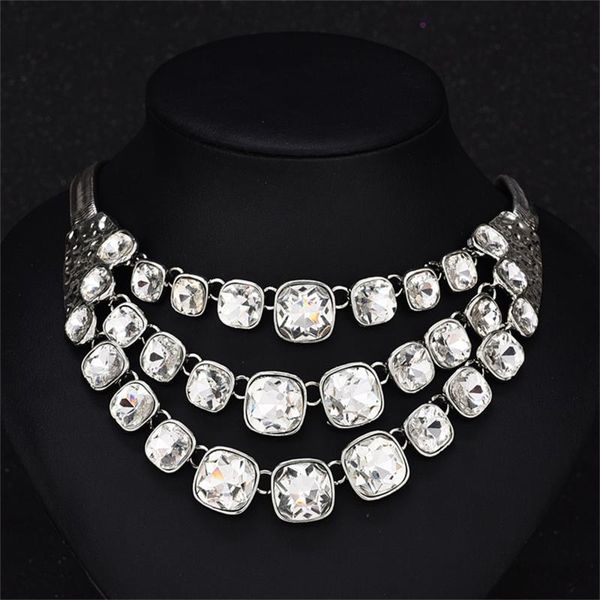 chains crystal layered necklace adjustable collar for women elegant party gift jewelry 2021 wedding accessories, Silver
chains crystal layered necklace adjustable collar for women elegant party gift jewelry 2021 wedding accessories, Silver
