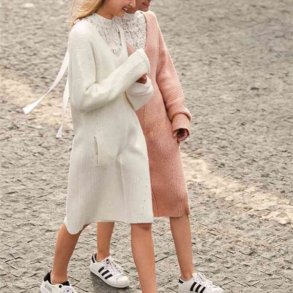 v-neck dresses women autumn sweet solid long sleeve loose pockets soft female sweater dress 11870319 210527, Black;gray
v-neck dresses women autumn sweet solid long sleeve loose pockets soft female sweater dress 11870319 210527, Black;gray