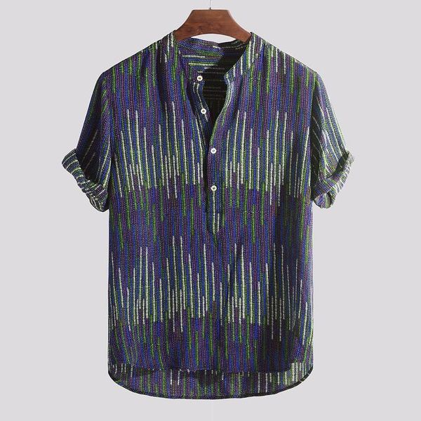 men's casual shirts selling 2021 european american summer fashion stand collar shirt classic striped printed large size clothing, White;black
men's casual shirts selling 2021 european american summer fashion stand collar shirt classic striped printed large size clothing, White;black