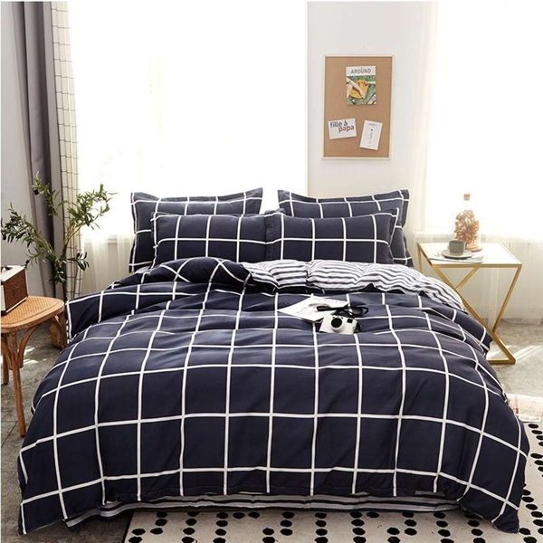 run quty aloe cotton frosted plaid stripe 4-piece set of single double bedding sheet
run quty aloe cotton frosted plaid stripe 4-piece set of single double bedding sheet