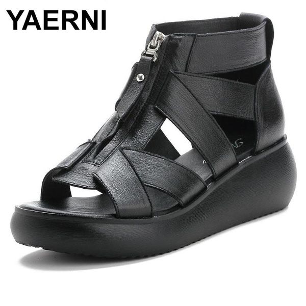 yaerni women wedge sandals peep toe front zipper gladiator sandals women genuine leather casual platform summer shoes, Black
yaerni women wedge sandals peep toe front zipper gladiator sandals women genuine leather casual platform summer shoes, Black