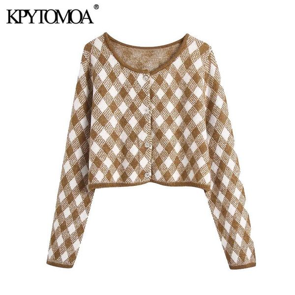 women's sweaters kpytomoa women 2021 fashion argyle cropped knitted cardigan sweater vintage long sleeve button-up female outerwear chi, White;black
women's sweaters kpytomoa women 2021 fashion argyle cropped knitted cardigan sweater vintage long sleeve button-up female outerwear chi, White;black