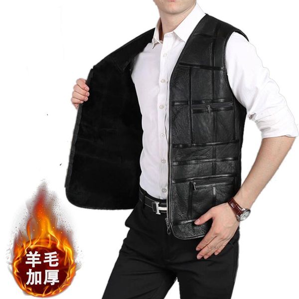 men's vests holyrising mens luxury full genuine sheepskin leather gilet motorcycle vest jacket for men pockets plus size winter coat, Black;white
men's vests holyrising mens luxury full genuine sheepskin leather gilet motorcycle vest jacket for men pockets plus size winter coat, Black;white