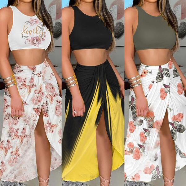 ethnic clothing women's solid sleeveless strapless pullover crop + split skirt set summer clothes for women vestidos de mujer casual, Red
ethnic clothing women's solid sleeveless strapless pullover crop + split skirt set summer clothes for women vestidos de mujer casual, Red