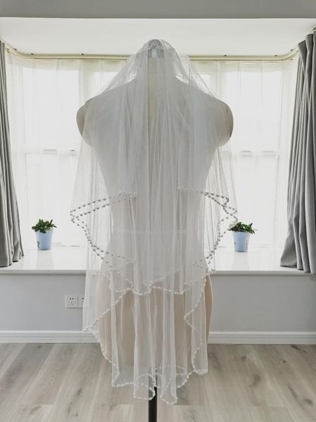 bridal veils two tier short beaded wedding veil white/ivory tulle with comb accessories, Black
bridal veils two tier short beaded wedding veil white/ivory tulle with comb accessories, Black