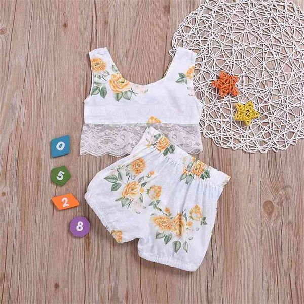 summer children sets casual sleeveless lace print floral shorts cute 2pcs girls clothes 1-6t 210629, White
summer children sets casual sleeveless lace print floral shorts cute 2pcs girls clothes 1-6t 210629, White